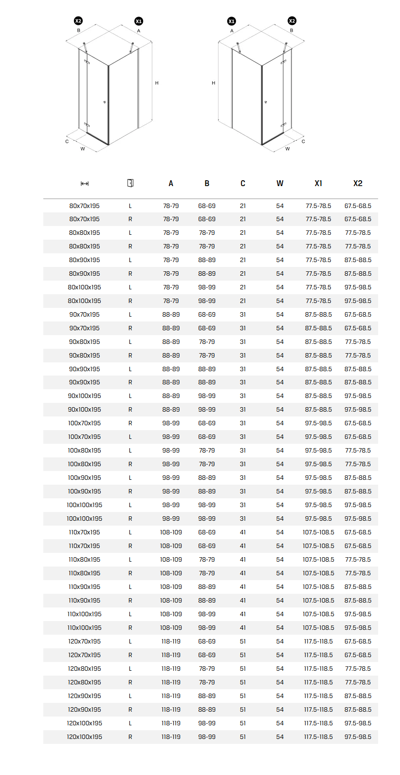 Kalibra szög 1 ajtó