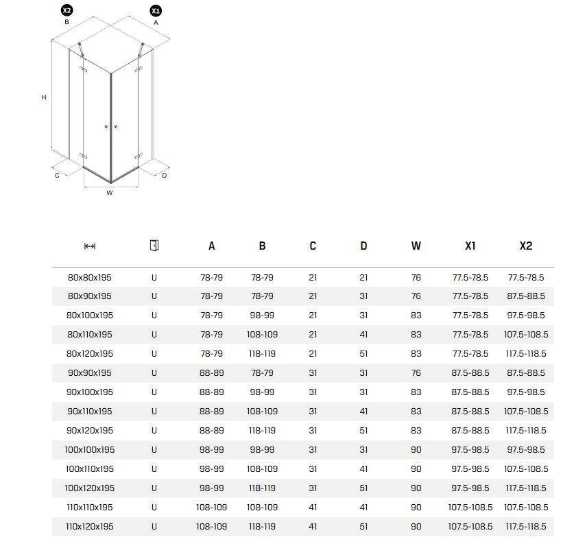 Kalibra szög 2 ajtó