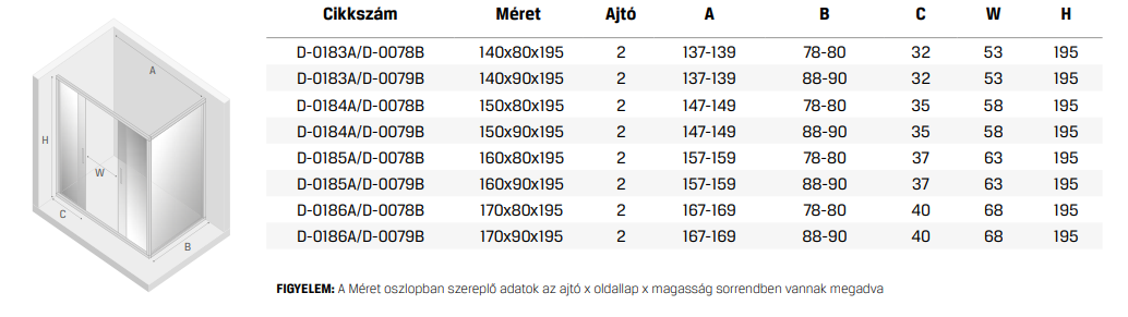NEW CORRINA 4es szog1ajtó kabin
