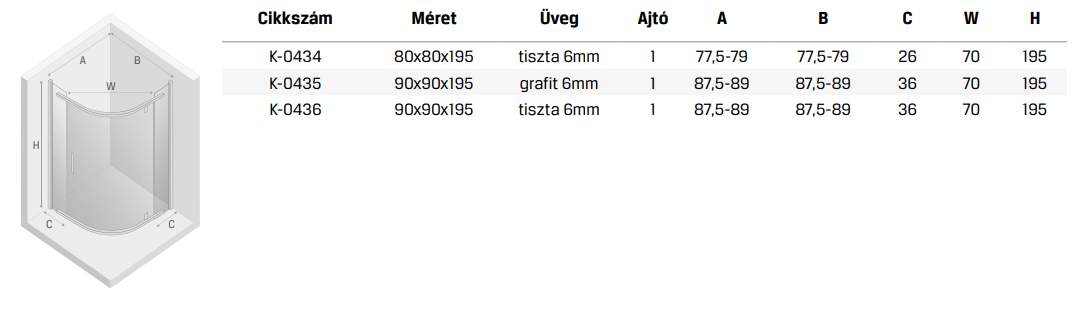 NEW KOMFORT ív1ajto KRÓM