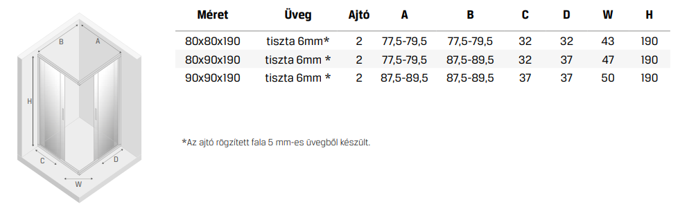 NEW VARIA szög2ajtó sarokkabin